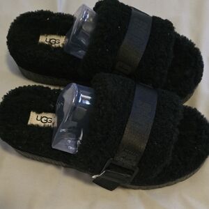 UGG Black Fluffita Slide Sandals
